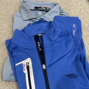 Men’s golf bundle- RLX, XL, EUC pullover and golf shirt